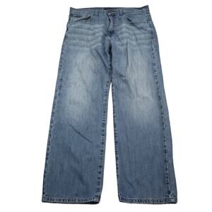 Calvin Klein Pants Mens 34 Blue Straight Mid Rise Button Zip Pocket Denim Jeans